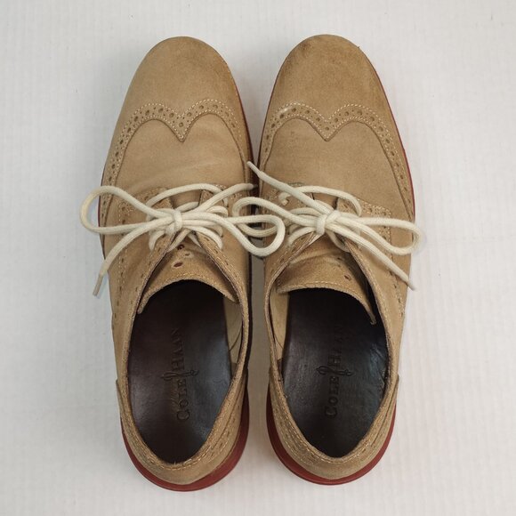 Cole Haan Lunargrand Wingtip Milkshake Suede Loafers